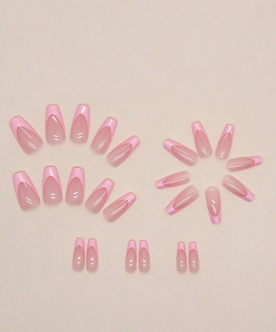Miami Night Pink Press On Nails