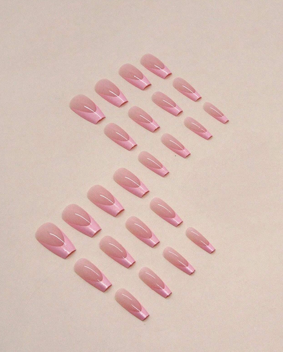Miami Night Pink Press On Nails