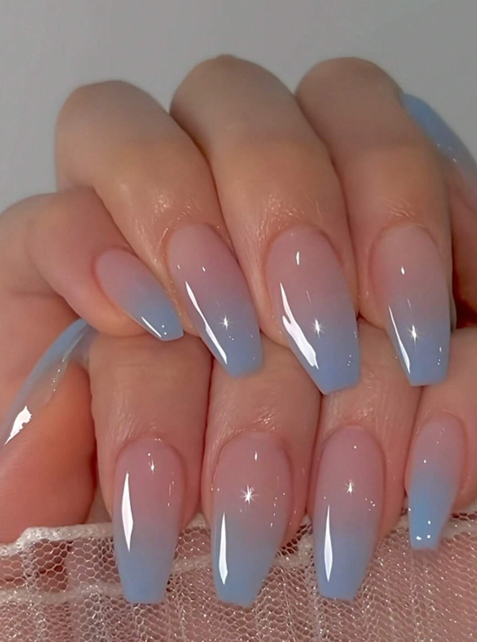 Perfect Sky Blue Ombre Press Ons