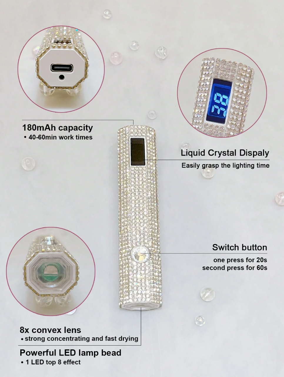 Rhinestone UV Single Finger Lamp