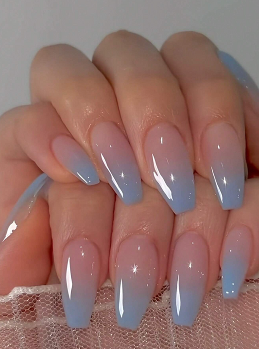 Perfect Sky Blue Ombre Press Ons